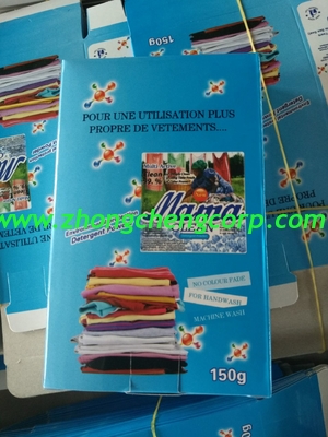 we manufacture150g 500g clothes washing powder/machine detergent powder in box with oem brand to africa market